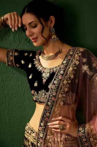 Multicolour Embroidered Lehenga choli with Blouse